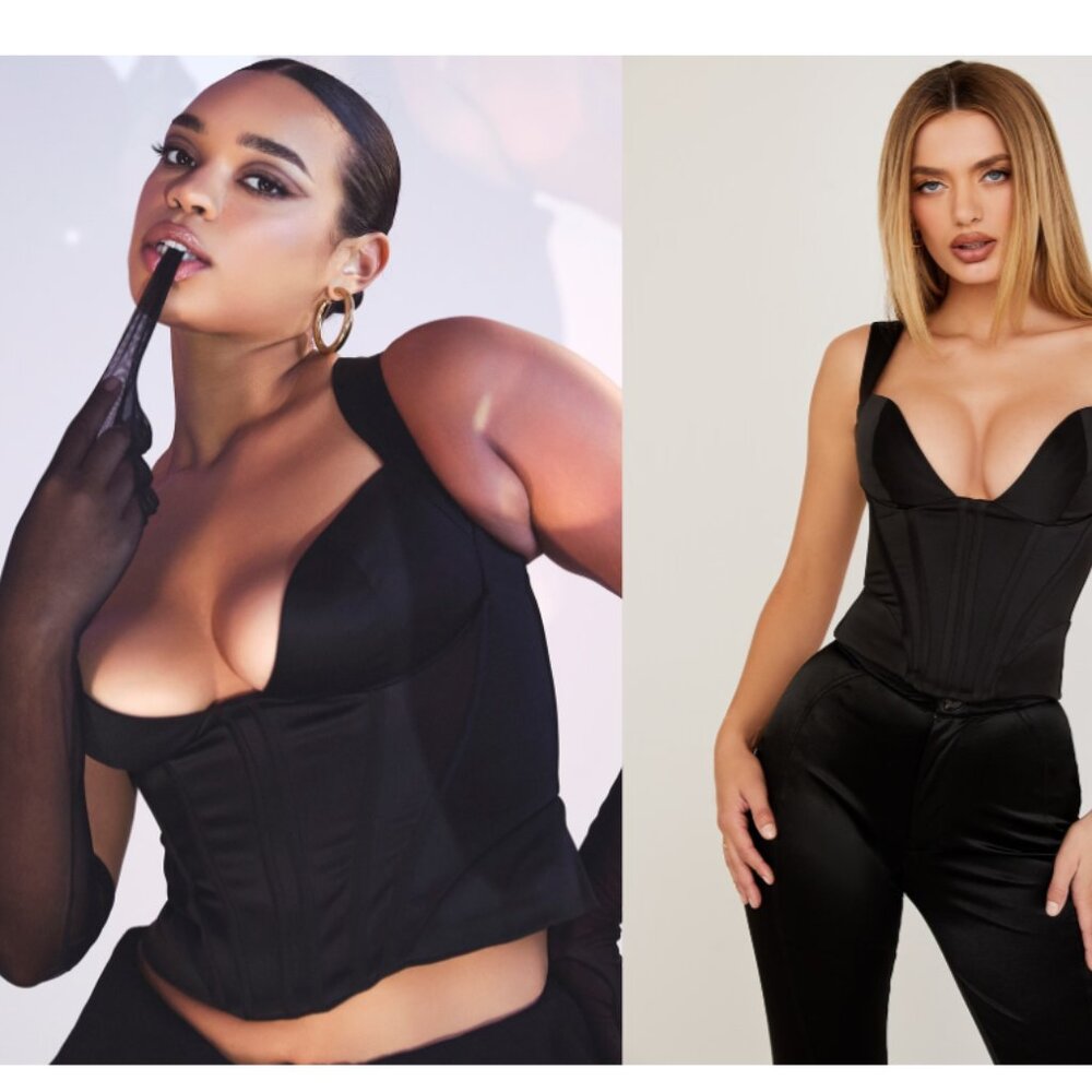 House Of CB Liberty Black Satin Corset